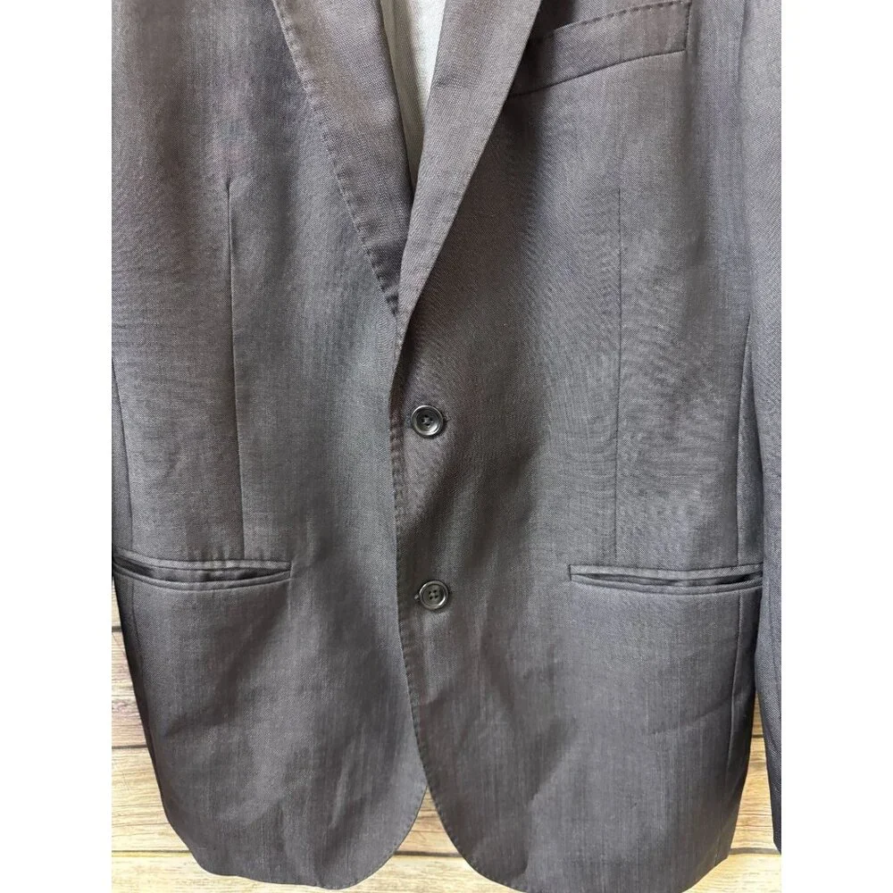 Banana Republic Blazer‎ size 40R Gray Classic 2 Buttons Wool Silk Lined